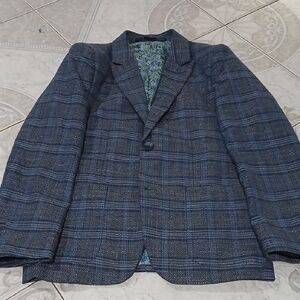 Boys Blue Plaid Blazer